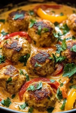 Creamy Bell Pepper Chicken Meatballs