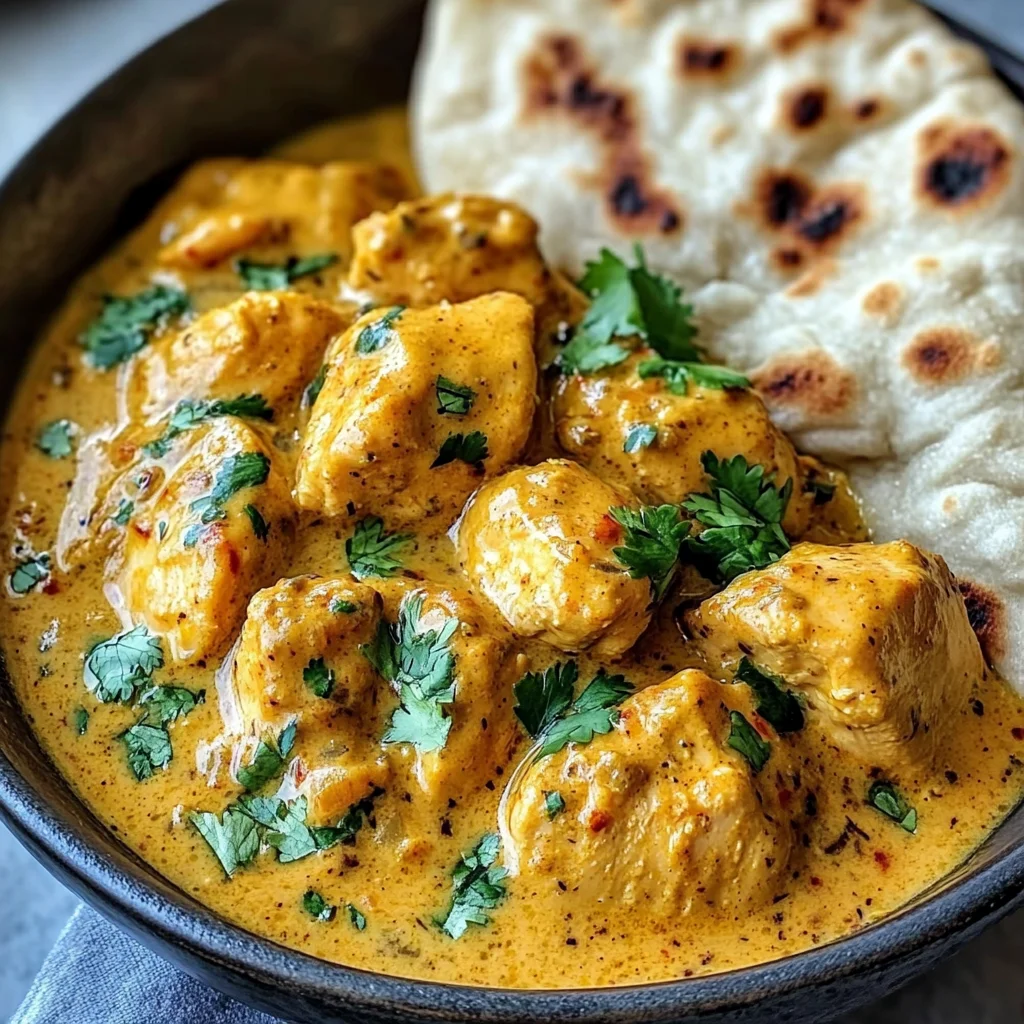 Creamy Coconut Chicken Curry with Naan