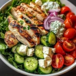 Greek Chicken Salad Bowl with Tzatziki & Feta