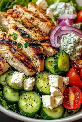 Greek Chicken Salad Bowl with Tzatziki & Feta