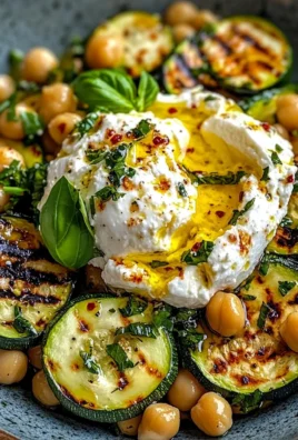 Grilled Zucchini Chickpea Salad with Burrata & Chili Oil