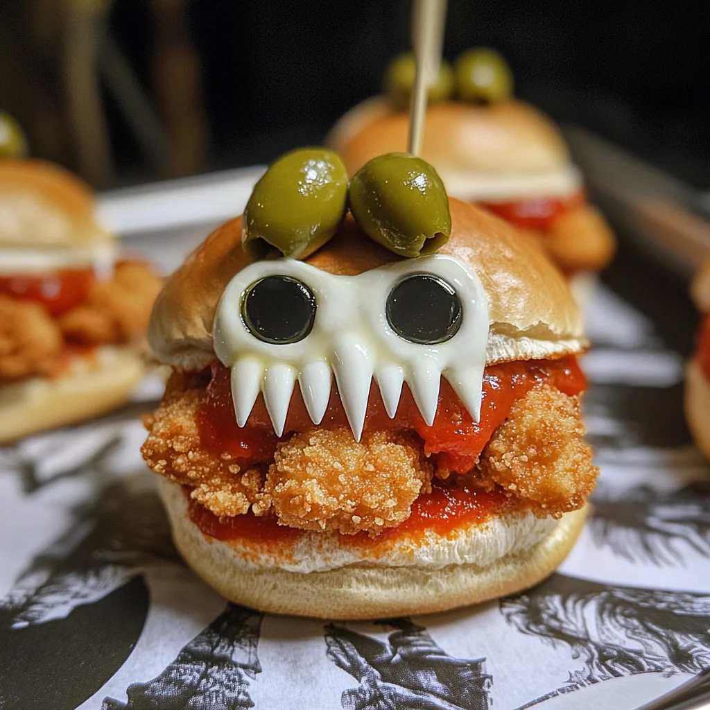 Halloween Chicken Parm Sliders