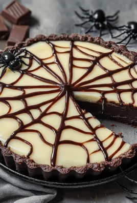 Halloween Chocolate Spiderweb Tart
