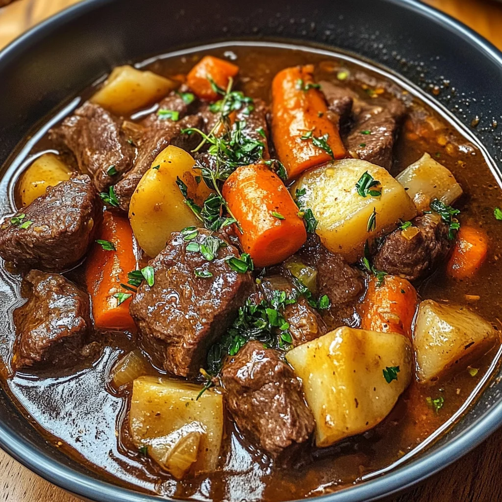Hearty Homestyle Beef Stew with Root Vegetables