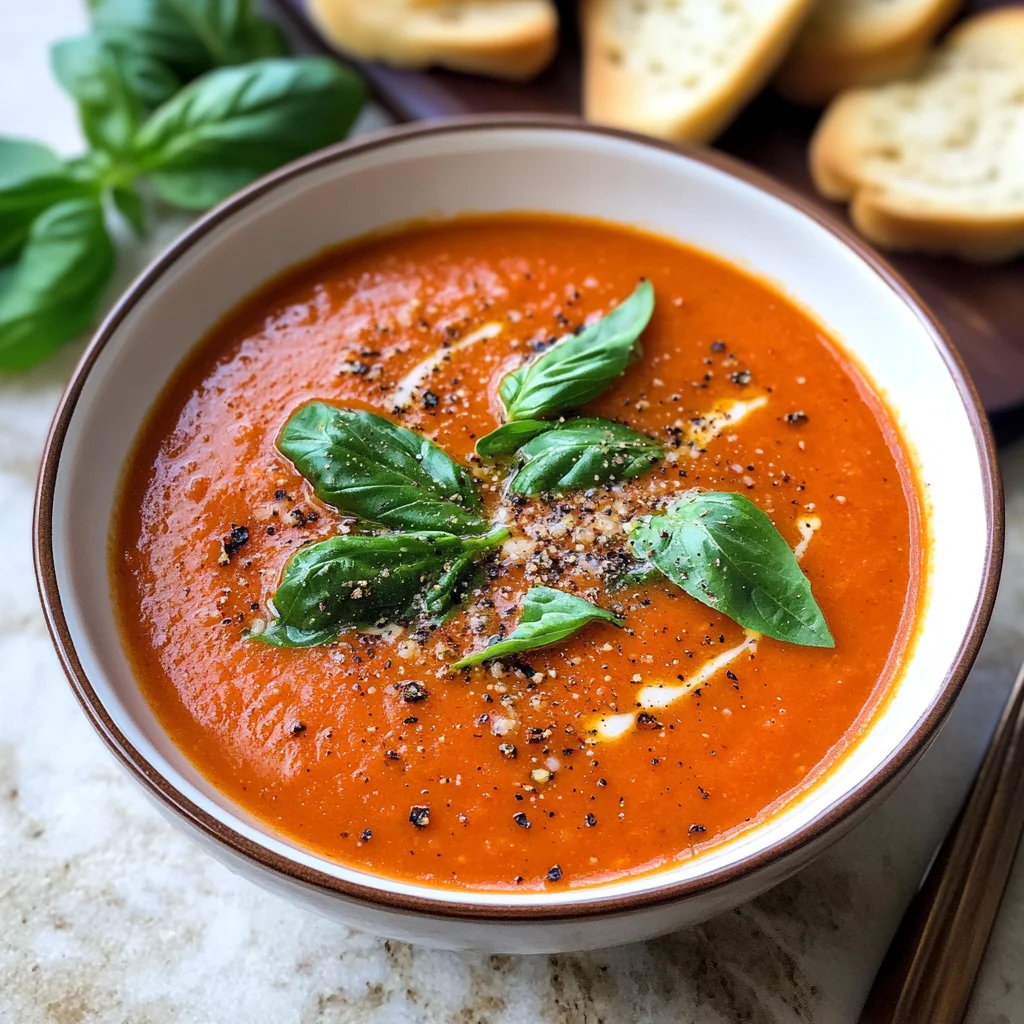 Homemade Roasted Tomato Basil Soup