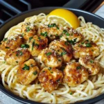 Lemon Garlic Butter Chicken Bites with Savory Parmesan Linguine