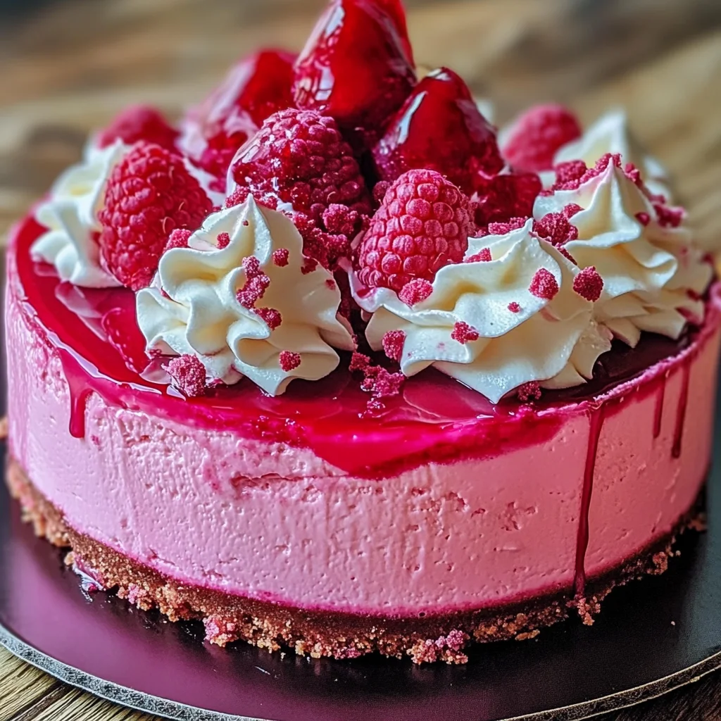 Luxurious Pink Velvet Raspberry Cheesecake