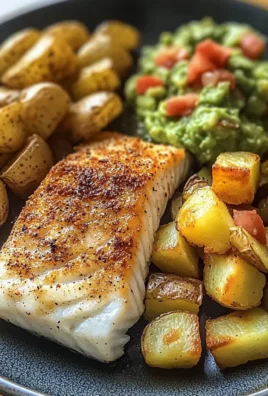 Pan-Seared Fish with Roasted Potatoes & Guacamole