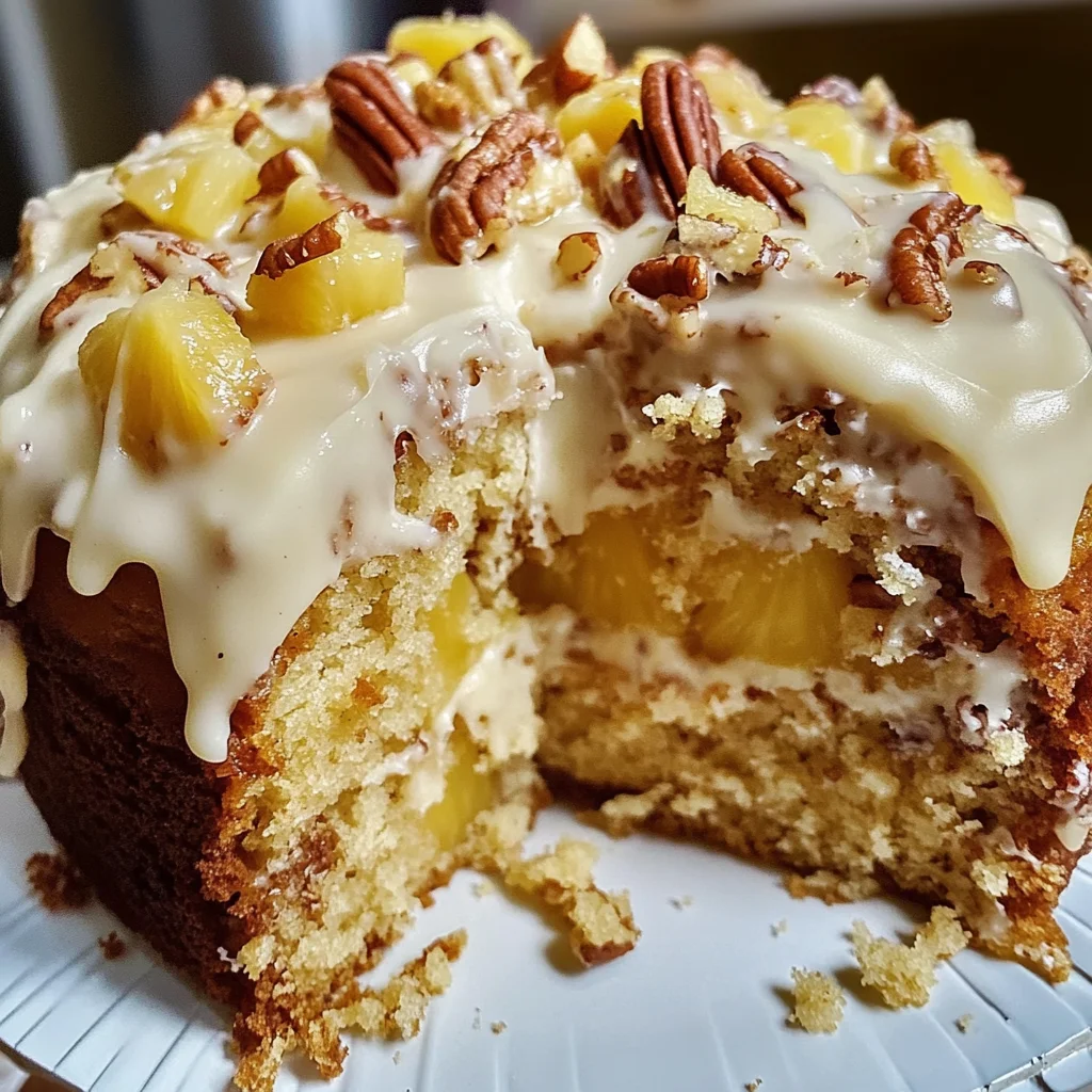 Pineapple Pecan Cream Cheese Pound Cake