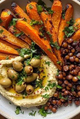Roasted Carrots and Lentil Salad with Hummus