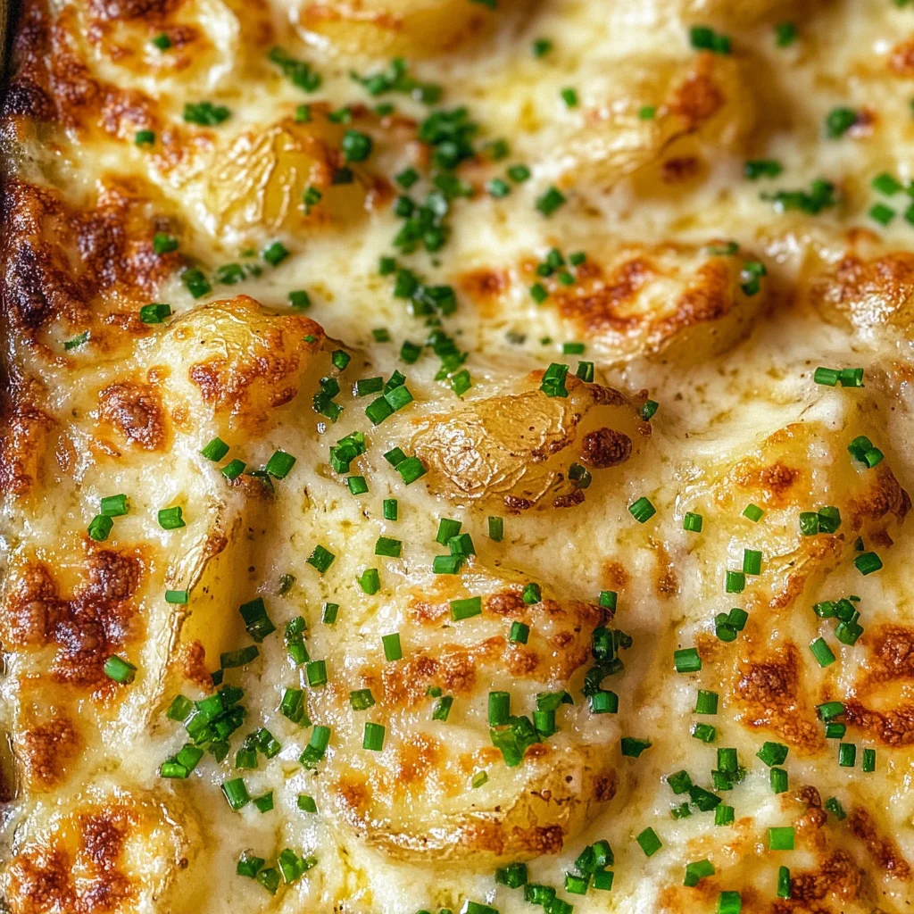 Roasted Garlic Potatoes au Gratin