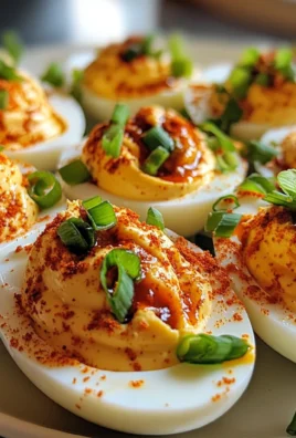 Spicy Chili Garlic Deviled Eggs