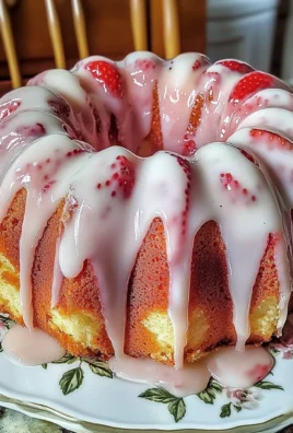 Strawberry Cream Cheese Pound Cake with White Glaze
