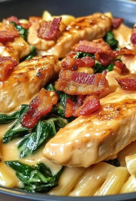 Zesty Honey BBQ Chicken Pasta with Creamy Bacon & Spinach