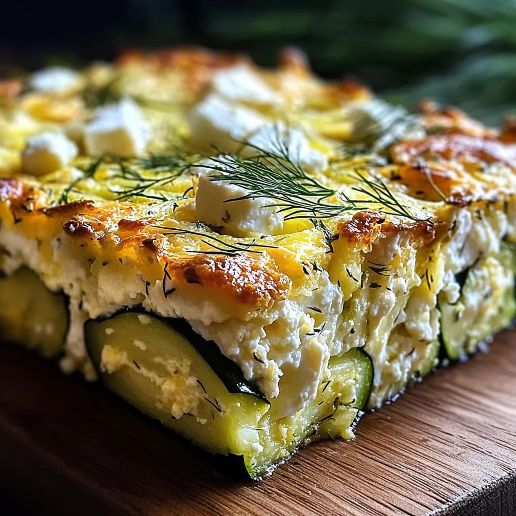 Zucchini Feta Cottage Cheese Bake