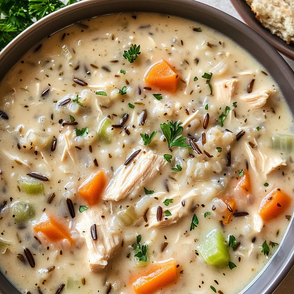 Creamy Crockpot Chicken Wild Rice Soup
