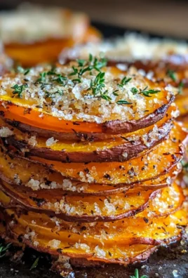 Crispy Parmesan Thyme Sweet Potato Stacks Recipe