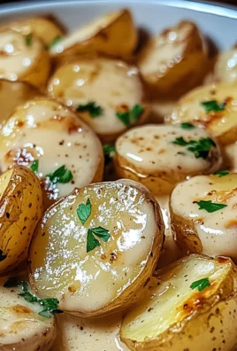 Easy Creamy Garlic Sauce Baby Potatoes Recipe
