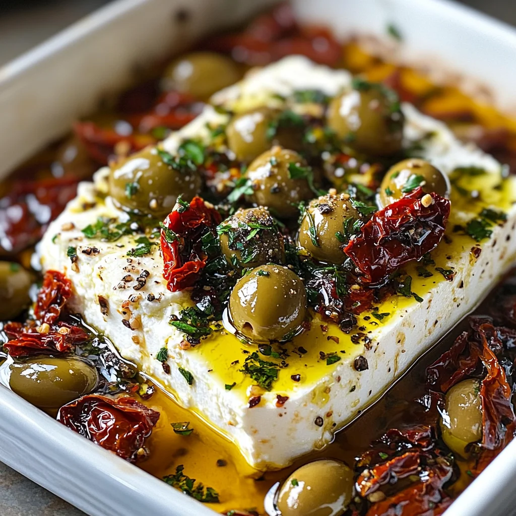 Mediterranean with Baked Feta, Olives and Sun-Dried Tomatoes
