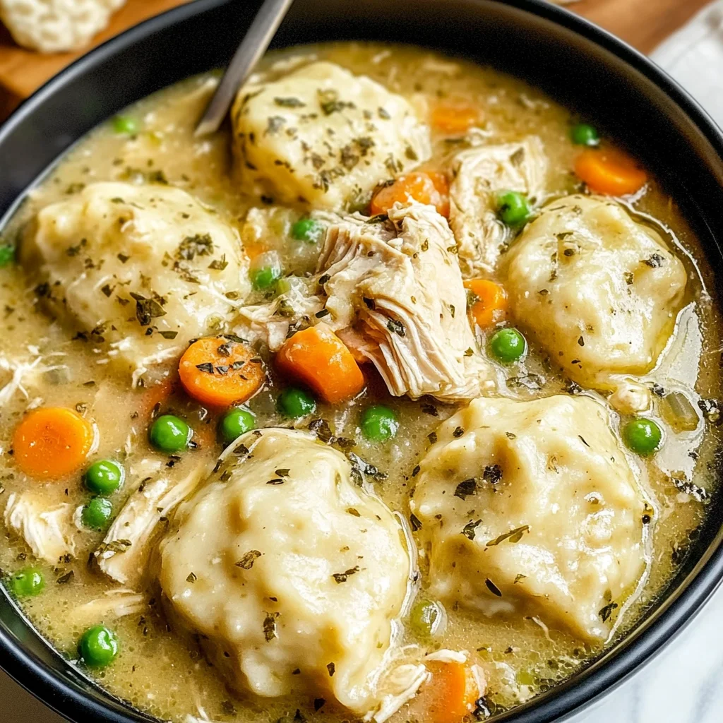 One Pot Chicken Dumpling Soup (with refrigerated biscuit dough!)
