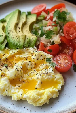 Scrambled Egg & Avocado Plate with Tomato Salad & Sauerkraut