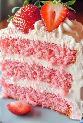 Strawberry Cake with Whipped Cream Cheese Frosting