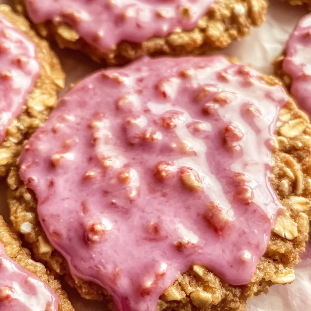 Strawberry Iced Oatmeal Cookies Recipe