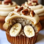 Banana Cinnamon Pecan Cupcakes with Cream Cheese Frosting