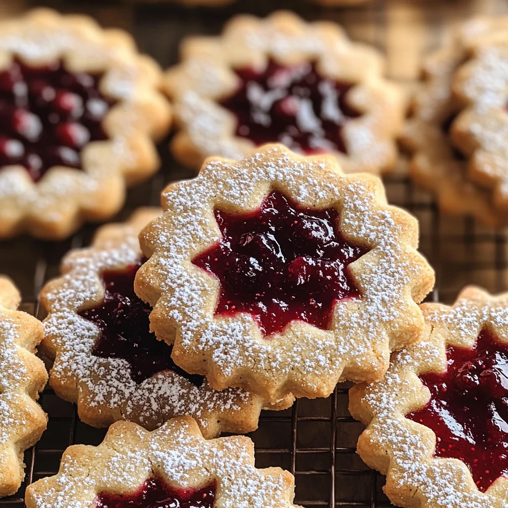 Cranberry Linzer Cookies