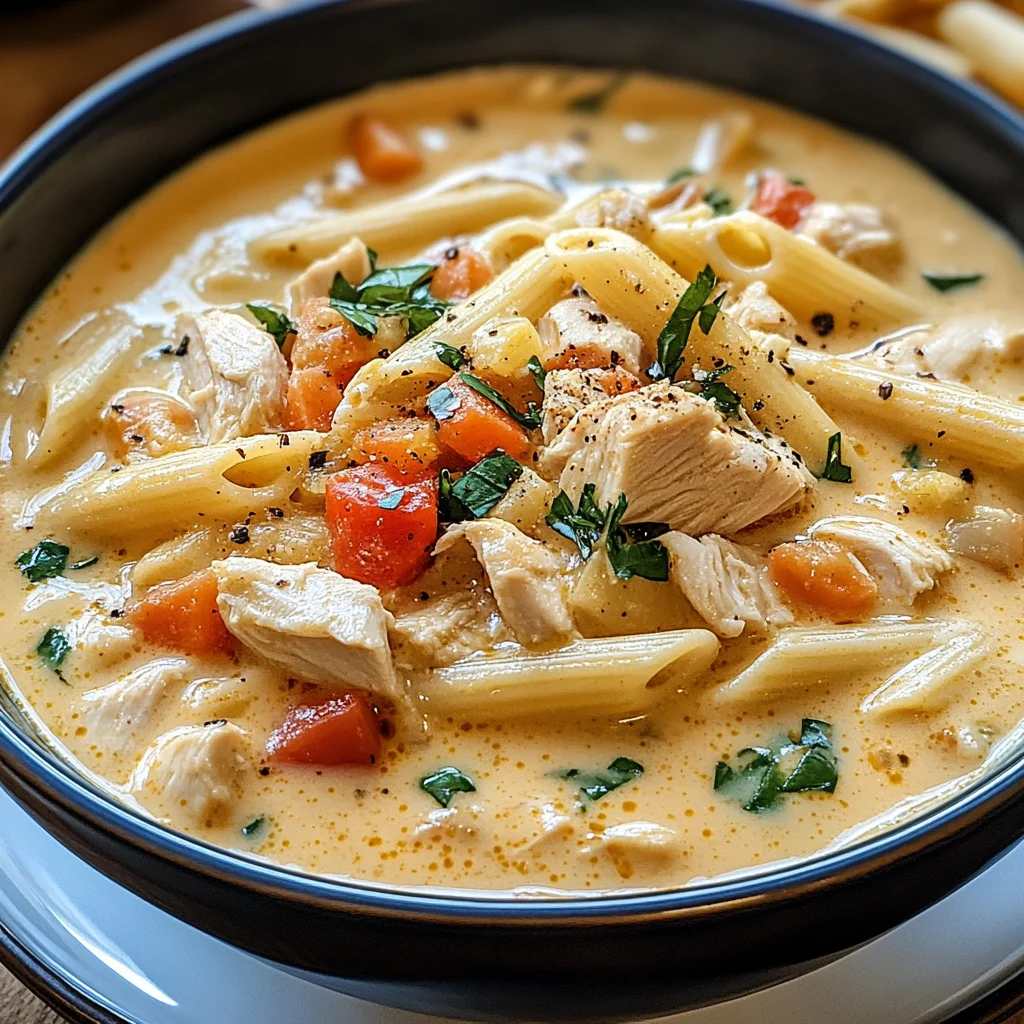 Creamy Cajun Chicken Pasta Soup