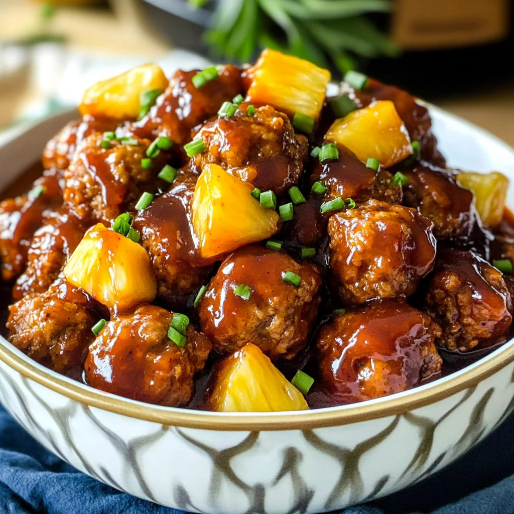 Crock Pot Hawaiian Meatballs
