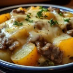Crockpot Cheesesteak Potato Casserole Recipe