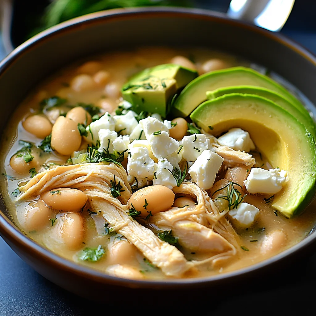 Crockpot Mediterranean White Chicken Chili