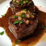 Filet Mignon with Red apple vinegar Sauce