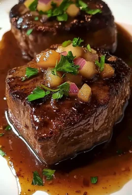Filet Mignon with Red apple vinegar Sauce