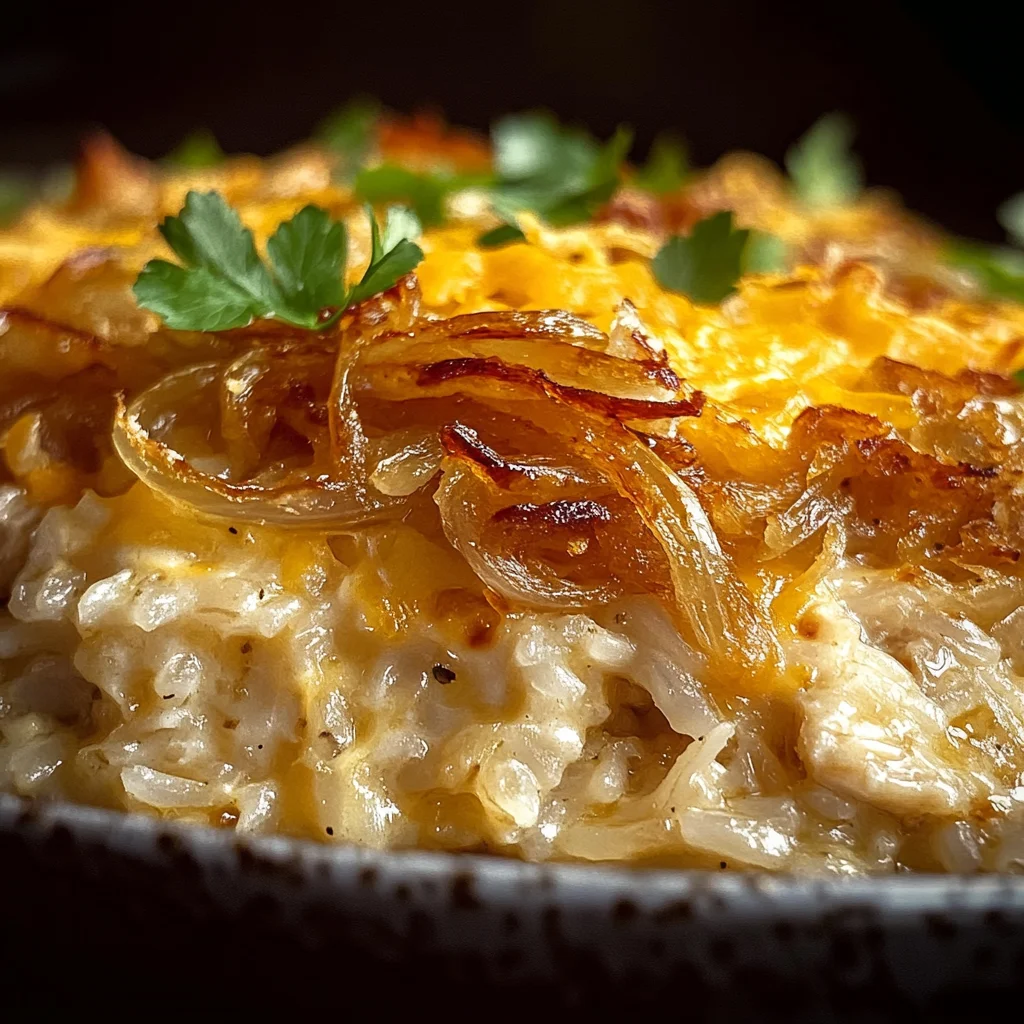 French Onion Chicken Rice Casserole