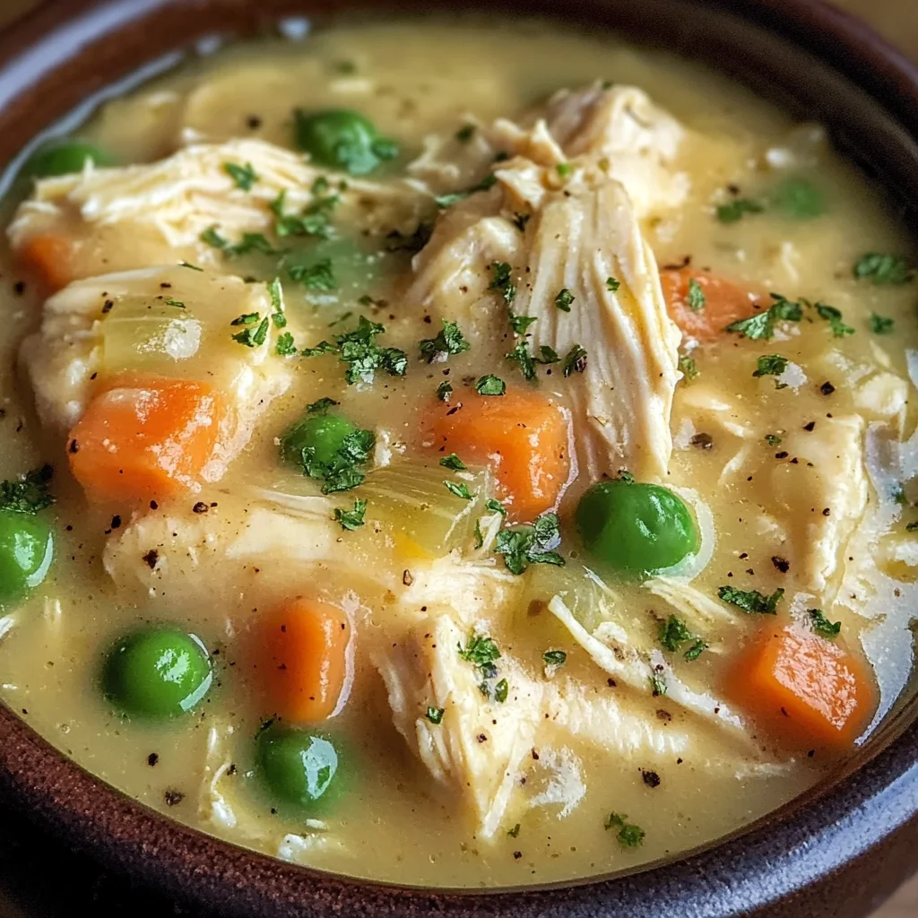 High Protein Chicken Pot Pie Soup