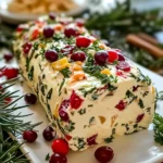 Holiday Antipasto Cheese Log