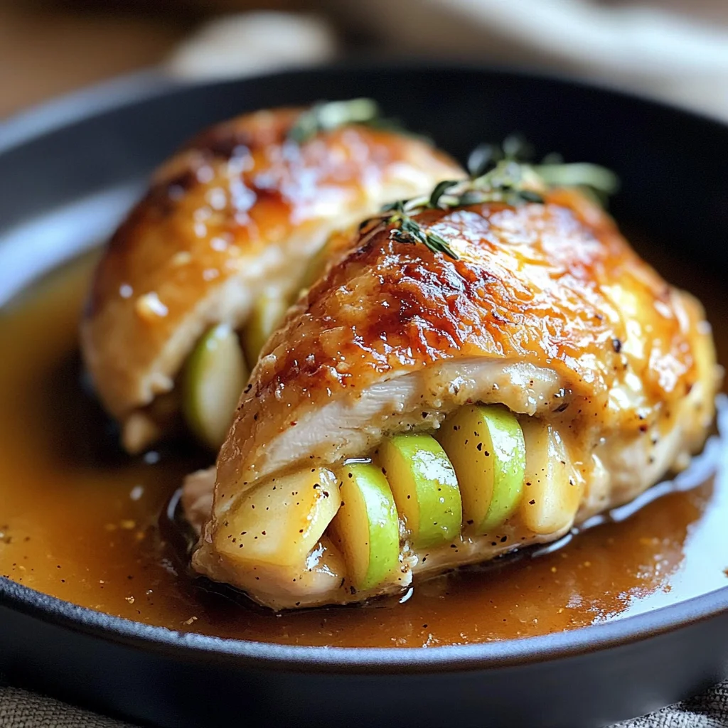 Apple and Brie Stuffed Chicken with Maple Dijon Glaze