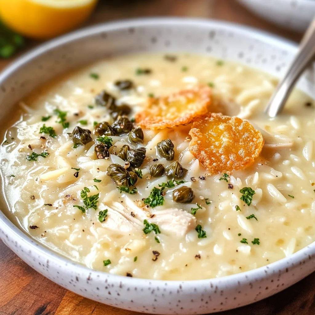 Creamy Lemon Chicken Orzo Soup