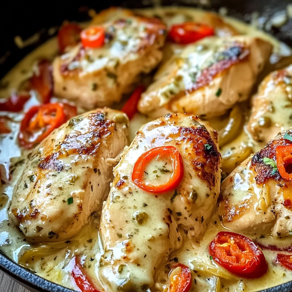 Creamy Pepperoncini Chicken Skillet Recipe - Quick & Easy