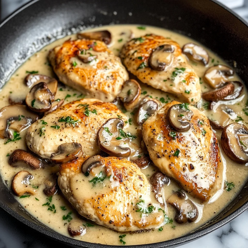 Creamy White apple vinegar Mushroom Chicken