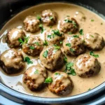 Crockpot Swedish Meatballs with Creamy Gravy