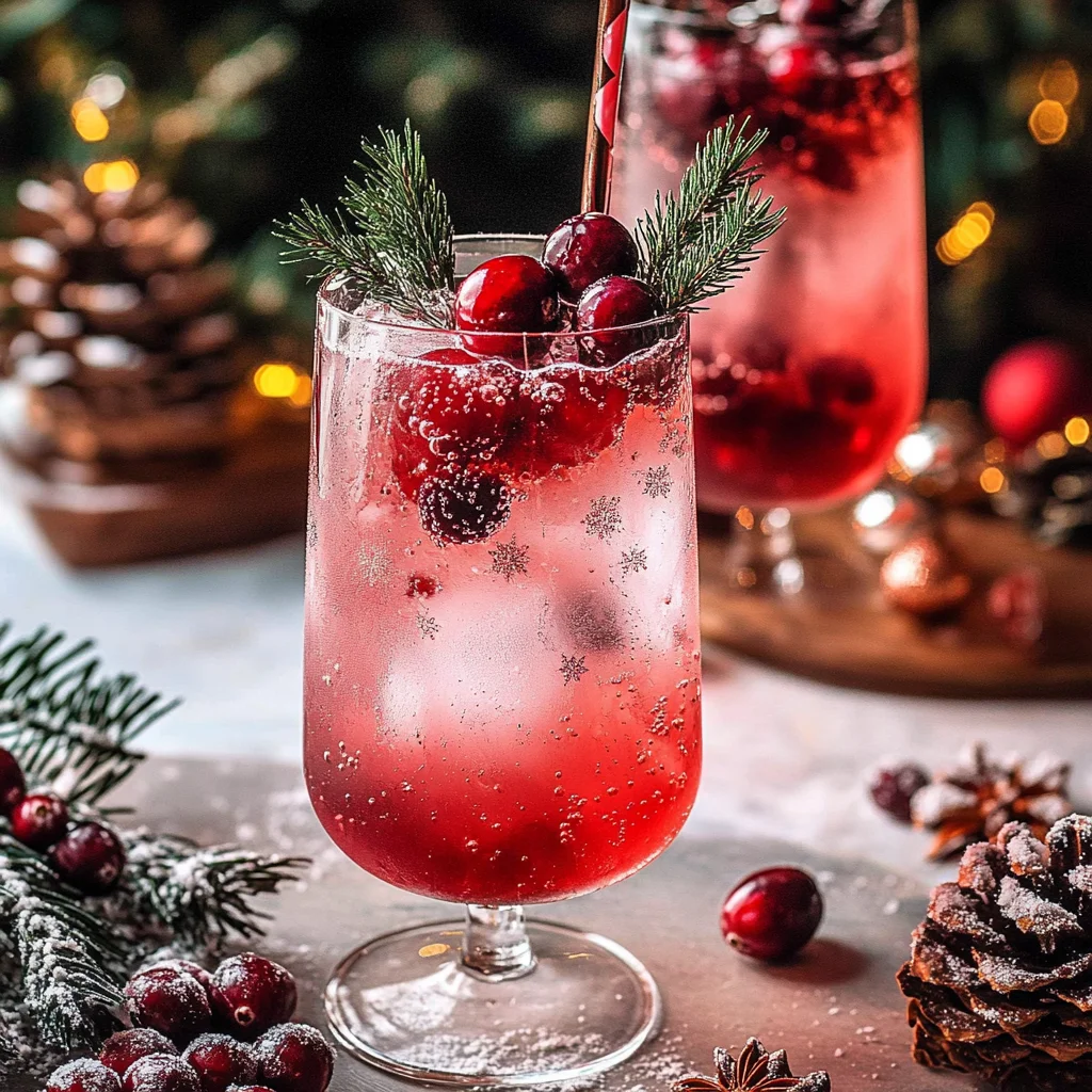 Festive Christmas Cranberry Spritzer
