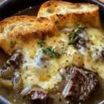 French Onion Short Rib Soup with Gruyère Toast