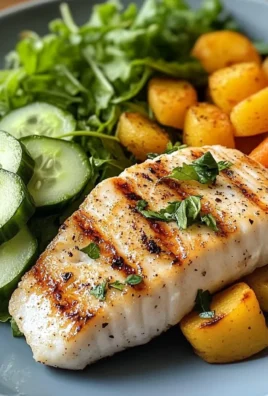 Grilled Fish Plate with Veggies & Fresh Greens