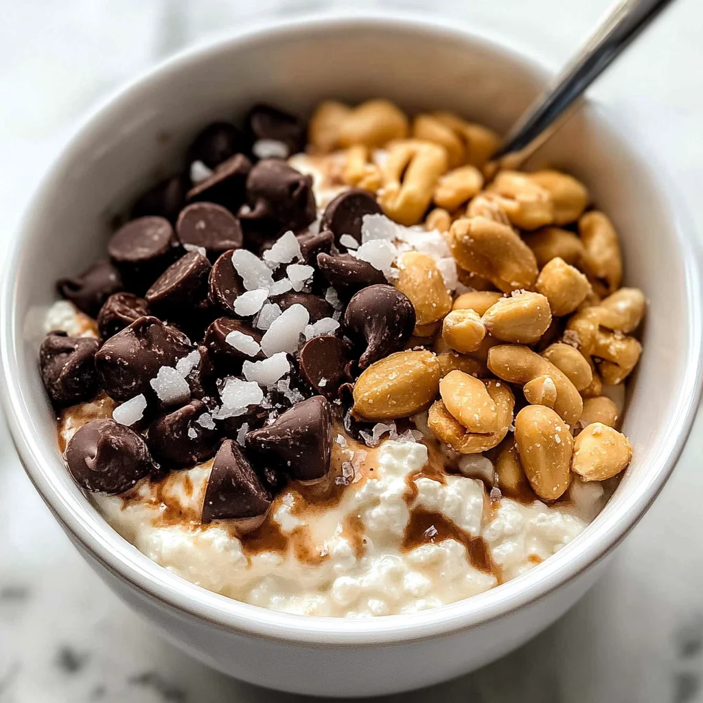 Healthy Cottage Cheese Snickers Bowl {High Protein}