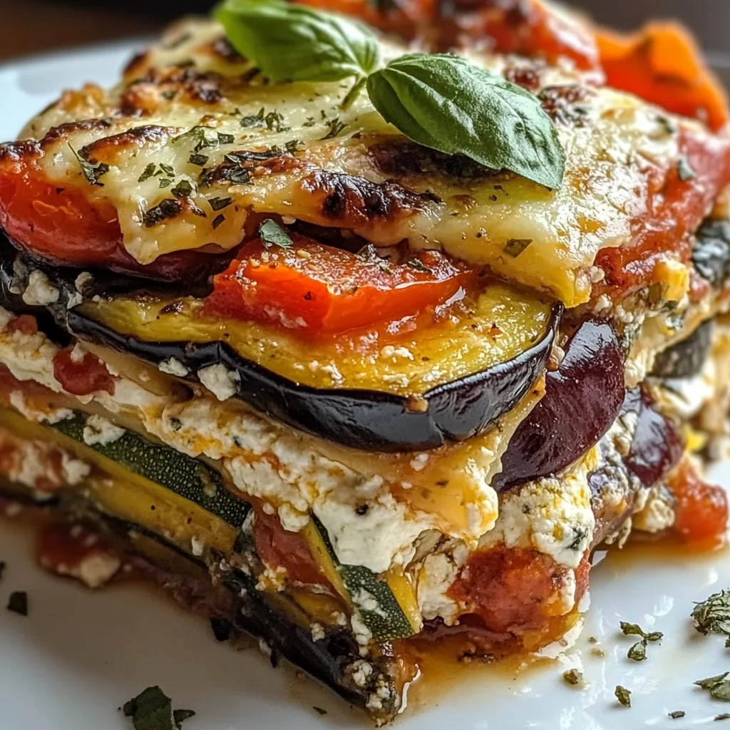 Layered Mediterranean Vegetable Lasagna with Creamy Ricotta
