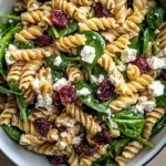 Nutritious Spinach Pasta Salad with Feta and Cranberries