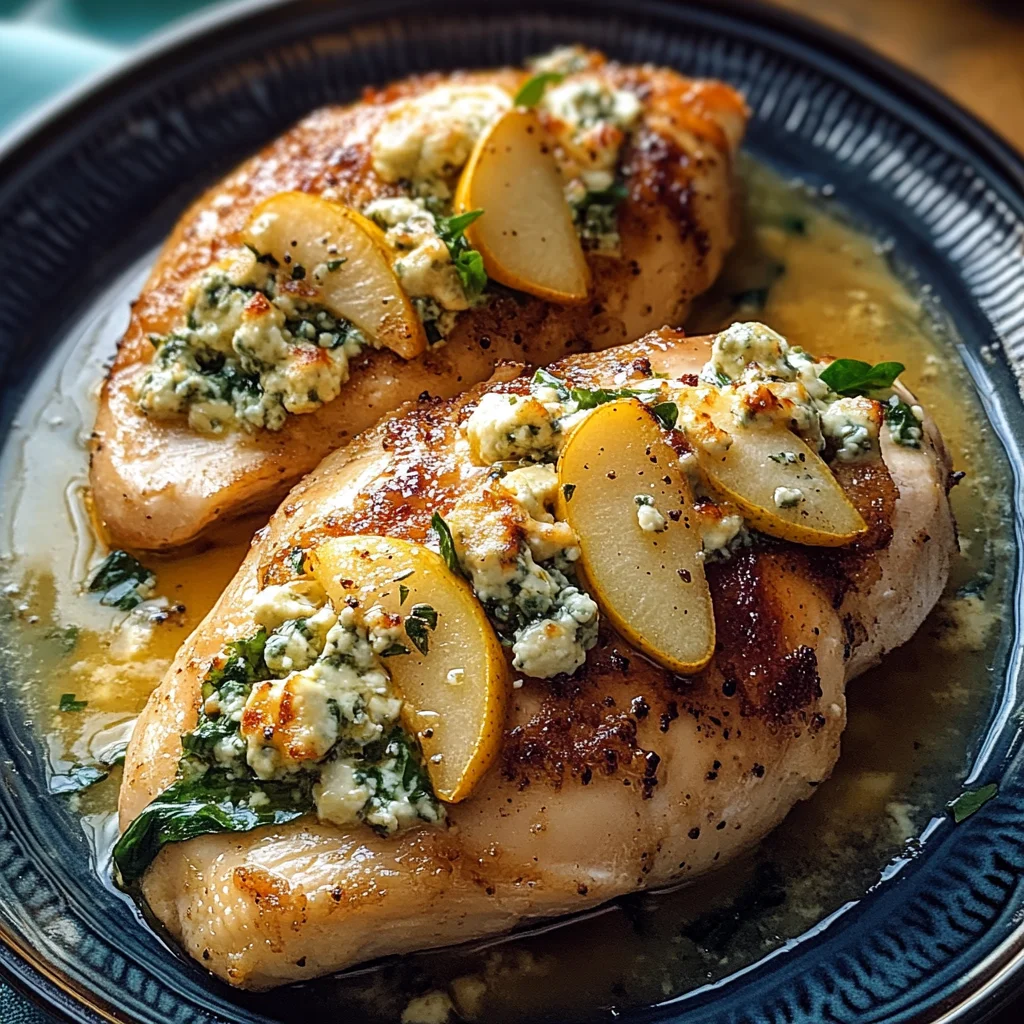 Pear and Gorgonzola Stuffed Chicken
